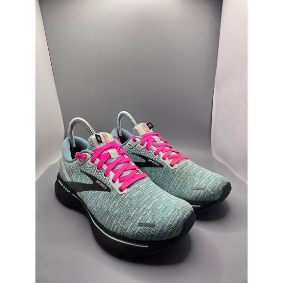 Brooks Shoes - Brooks Ghost 14 Women's Running Shoes Size‎ 7 Teal Pink Running Walking Training